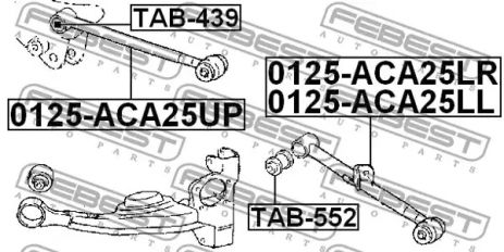 Сайлентблок задней поперечной тяги RAV 4 00-05, FEBEST (TAB552)