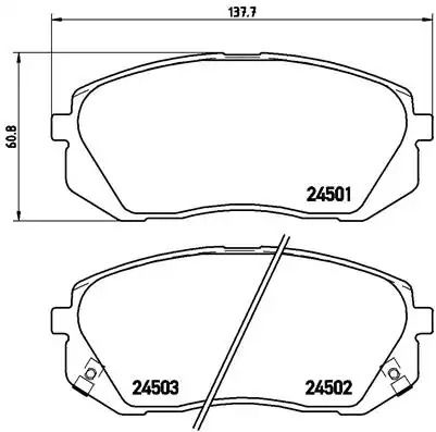 Комплект тормозных колодок, дисковый тормоз HYUNDAI KONA, KIA CARENS, BREMBO (P30039)