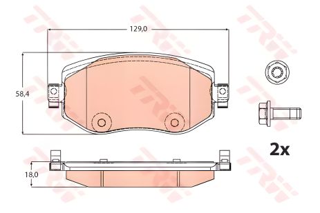 Комплект дискових гальмівних колодок для RENAULT MEGANE від TRW (GDB2175)