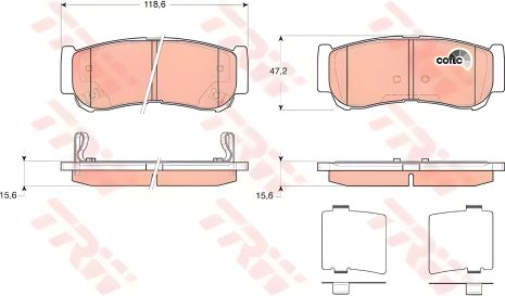 Тормозные колодки в комплекте для HYUNDAI SANTA FE, TRW (GDB3419) Тормозные колодки в комплекте для HYUNDAI SANTA FE, TRW (GDB3419)
