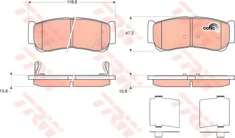 Гальмівних колодок комплект, дискове гальмо HYUNDAI SANTA FE, TRW (GDB3419) Гальмівних колодок комплект, дискове гальмо HYUNDAI SANTA FE, TRW (GDB3419)