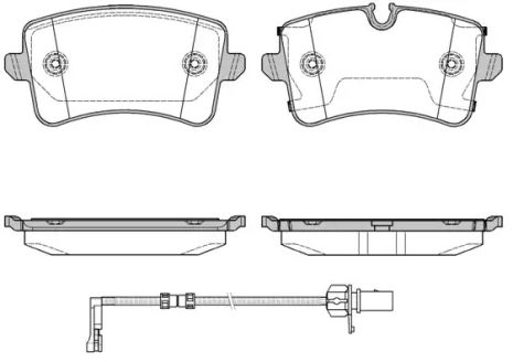 Комплект гальмівних колодок, дискове гальмо AUDI A8, REMSA (134320)