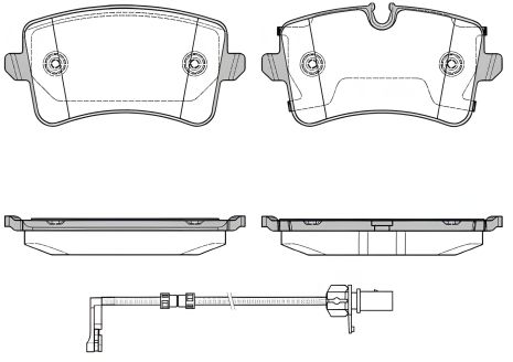 Комплект гальмівних колодок AUDI A8, WOKING (P1243320) Комплект гальмівних колодок AUDI A8, WOKING (P1243320)