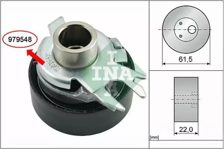 Натяжний ролик ременя ГРМ SEAT CORDOBA, VW GOL, INA (531052530)