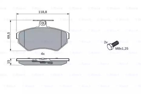 Комплект тормозных колодок, дисковый тормоз VW PASSAT, SEAT CORDOBA, BOSCH (0986494010)