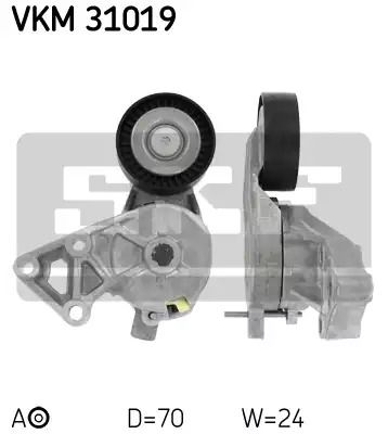 Натяжной ролик поликлинового ремня SKODA OCTAVIA, SEAT LEON, SKF (VKM31019)