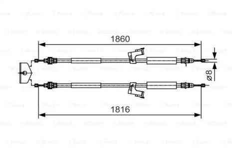 Трос ручного гальма VOLVO C30, BOSCH (1987482019)