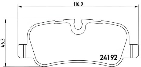 Комплект гальмівних колодок, дискове гальмо LAND ROVER, BREMBO (P44013) Комплект гальмівних колодок, дискове гальмо LAND ROVER, BREMBO (P44013)