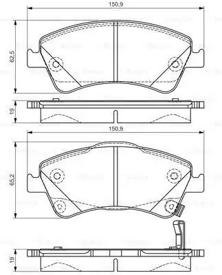 Комплект гальмівних колодок, дискове гальмо TOYOTA VERSO, BOSCH (0986495106)