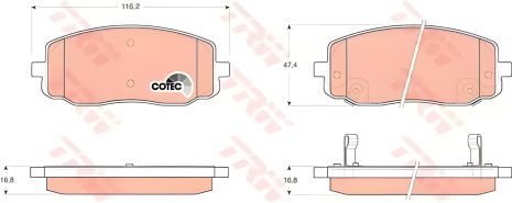 Тормозные дисковые колодки комплект для DODGE i, HYUNDAI i10, TRW (GDB3369) Тормозные дисковые колодки комплект для DODGE i, HYUNDAI i10, TRW (GDB3369)