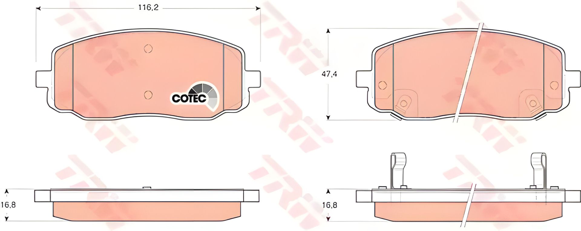 Комплект гальмівних колодок, дискове гальмо для DODGE i, HYUNDAI i10 від TRW (GDB3369) Комплект гальмівних колодок, дискове гальмо для DODGE i, HYUNDAI i10 від TRW (GDB3369)