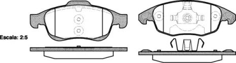 Набір гальмівних майданчиків, диск Brake DS DS, Peugeot 5008, REMSA (124800)