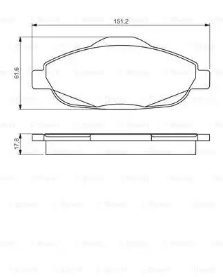 Комплект гальмівних колодок, дискове гальмо CITROËN C4, PEUGEOT 308, BOSCH (0986495266)