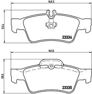 Комплект гальмівних колодок, дискове гальмо MERCEDES-BENZ E-CLASS, BREMBO (P50052)