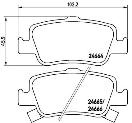 Набір гальмівних колодок, Toyota Corolla, Brembo (P83080) Диск.