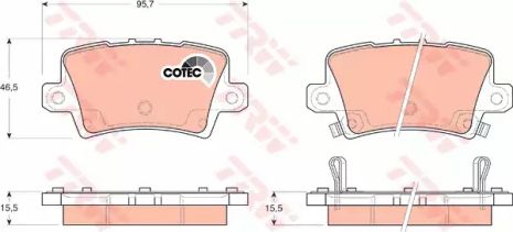 Комплект тормозных колодок, дисковый тормоз HONDA CIVIC, TRW (GDB3408)