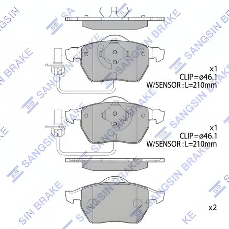 Дисковые тормозные колодки комплект для SEAT EXEO, SKODA SUPERB, SANGSIN (SP2001A) Дисковые тормозные колодки комплект для SEAT EXEO, SKODA SUPERB, SANGSIN (SP2001A)