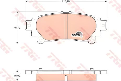 Гальмівні колодки для TOYOTA HIGHLANDER, LEXUS RC, TRW (GDB4174) Гальмівні колодки для TOYOTA HIGHLANDER, LEXUS RC, TRW (GDB4174)