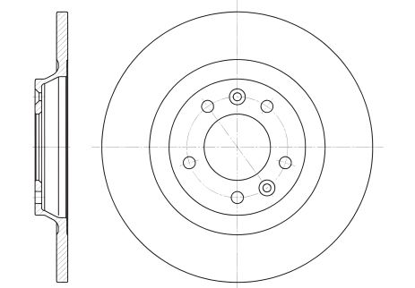 Задний тормозной диск CITROËN C5/PEUGEOT 407/508/607/RCZ 1.6-3.0 04-, WOKING (D669000)