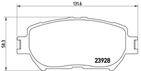 Набір гальмівних колодок, Toyota ISIS, Brembo (P83062) Диск.