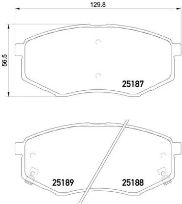 Набір гальмівних майданчиків, дисковий гальмо Kia Soul, Hyundai IX20, Brembo (P30055)