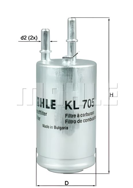 Топливный фильтр для VOLVO V40, MAHLE/KNECHT (KL705)