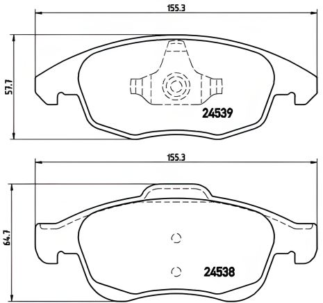 Комплект гальмівних колодок для дискових гальм DS DS, PEUGEOT 5008, BREMBO (P61083) Комплект гальмівних колодок для дискових гальм DS DS, PEUGEOT 5008, BREMBO (P61083)