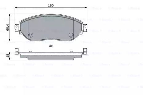 Набір гальмівних майданчиків, Nissan NV300, Opel Vivaro, Bosch (0986494741)