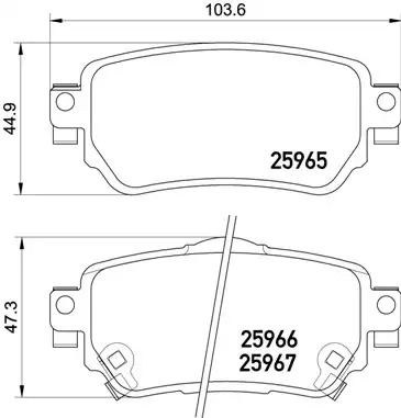 Комплект тормозных колодок, дисковый тормоз RENAULT KOLEOS, NISSAN LEAF, BREMBO (P56098)