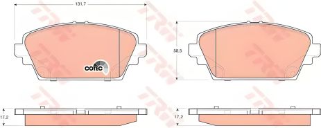 Гальмівних колодок комплект, дискове гальмо NISSAN PRIMERA, TRW (GDB3227)