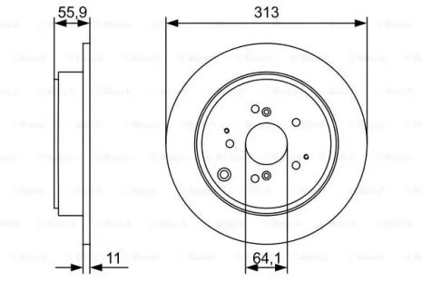 Диск тормозной HONDA PILOT, BOSCH (0986479W23)