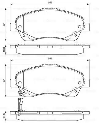 Набір гальмівних колодок, Toyota Corolla, Bosch (0986495083) Диск гальмо