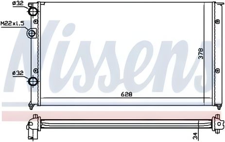 Радіатор охолодження двигуна VW POLO/SEAT AROSA, NISSENS (652451) Радіатор охолодження двигуна VW POLO/SEAT AROSA, NISSENS (652451)