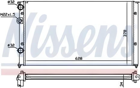 Радиатор охлаждения двигателя VW POLO, SEAT AROSA, NISSENS (652451)