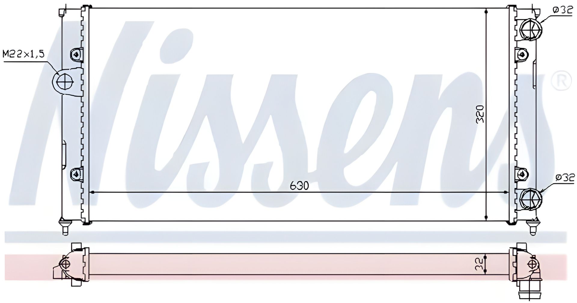 Радіатор охолодження двигуна для VW VENTO, SEAT CORDOBA, NISSENS (651931) Радіатор охолодження двигуна для VW VENTO, SEAT CORDOBA, NISSENS (651931)