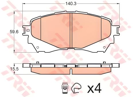 Колодок комплект гальмівних, гальмо дискове MAZDA 6, TRW (GDB3580)