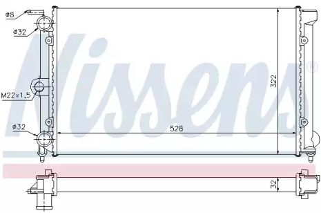 Радиатор охлаждения двигателя VW PASSAT, NISSENS (651111)