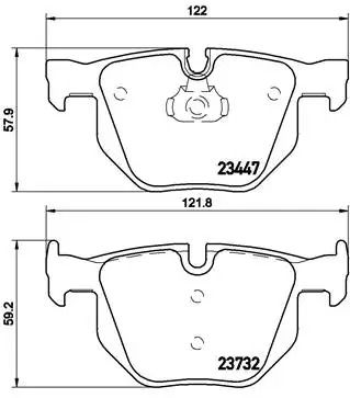 Набір гальмівних прокладок, BMW X6, Brembo (P06056) Дискове гальмо.