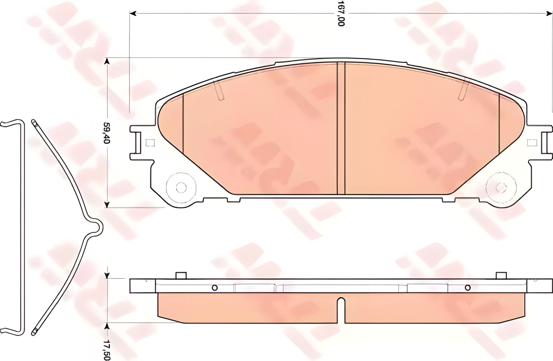 Комплект гальмівних колодок для LEXUS NX, TOYOTA HIGHLANDER, TRW (GDB3484) Комплект гальмівних колодок для LEXUS NX, TOYOTA HIGHLANDER, TRW (GDB3484)