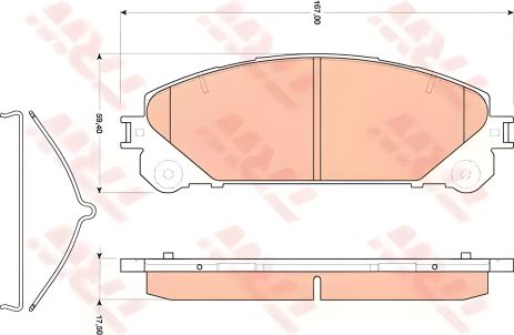 Тормозные колодки дискового тормоза для LEXUS NX, TOYOTA HIGHLANDER, TRW (GDB3484) Тормозные колодки дискового тормоза для LEXUS NX, TOYOTA HIGHLANDER, TRW (GDB3484)