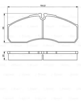 Комплект тормозных колодок, дисковый тормоз IVECO DAILY, MERCEDES-BENZ SPRINTER, BOSCH (0986494266)