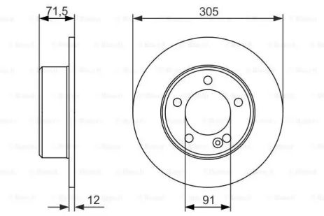 Гальмівний диск Nissan NV400, Opel Movano, Bosch (0986479714)