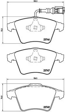 Комплект гальмівних колодок, дискове гальмо VW TRANSPORTER, BREMBO (P85081)