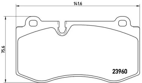 Комплект гальмівних колодок, дискове гальмо MERCEDES-BENZ S-CLASS, BREMBO (P50074)