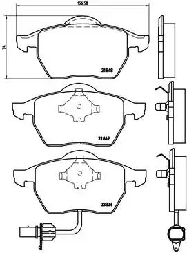 Набір гальмівних колодок, VW Golf V, Ford Galaxy, Brembo (P85060) Диск.