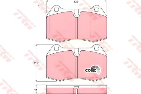 Тормозные колодки в комплекте для дискового тормоза NISSAN SKYLINE, BMW 7, TRW (GDB1269)