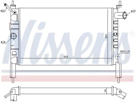 Радиатор двигателя для VAUXHALL ASTRAVAN, OPEL ASTRA, NISSENS (632761)