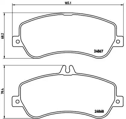 Комплект гальмівних колодок, дискове гальмо MERCEDES-BENZ GLK-CLASS, BREMBO (P50086)