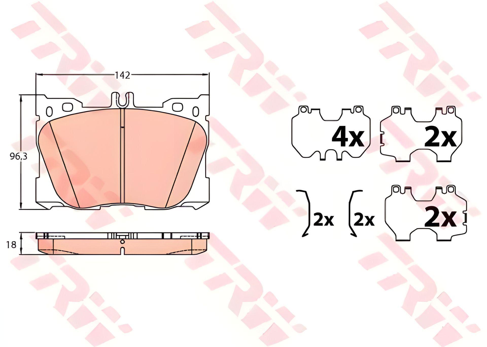 Комплект дисковых тормозных колодок MERCEDES-BENZ CLS, TRW (GDB2150) Комплект дисковых тормозных колодок MERCEDES-BENZ CLS, TRW (GDB2150)