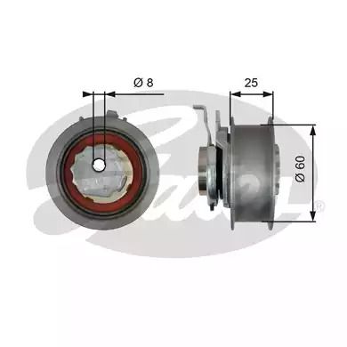 Натяжной ролик ремня ГРМ AUDI A1, SKODA KAMIQ, GATES (T43247)